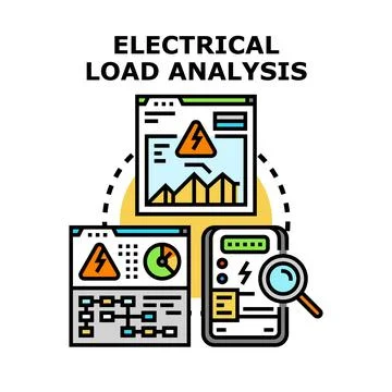 Electrical load analysis vector concept illustration Stock Illustration