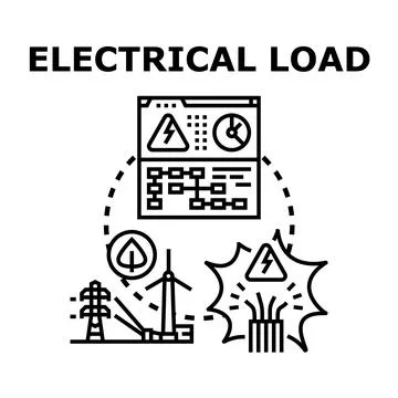 Electrical load concept showing energy consumption and generation Stock Illustration
