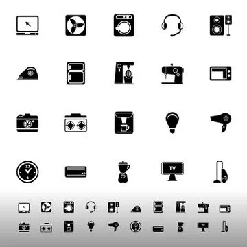 Electrical machine icons on white background Stock Illustration