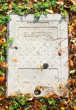 Electrical Main Cover on the Ground Stock Photos