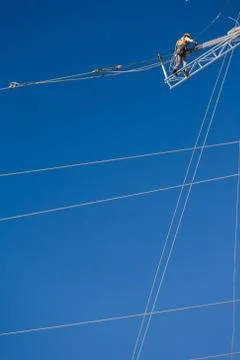Electrical maintenance worker Stock Photos
