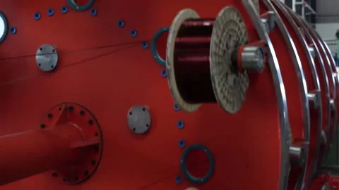 Electrical manufacturing facility setting Industrial Electric Copper Wire Stock Footage 310361354