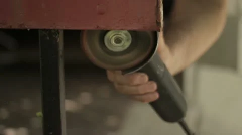Electrical metallic disc cleaner on the railing Stock-Footage 11357484