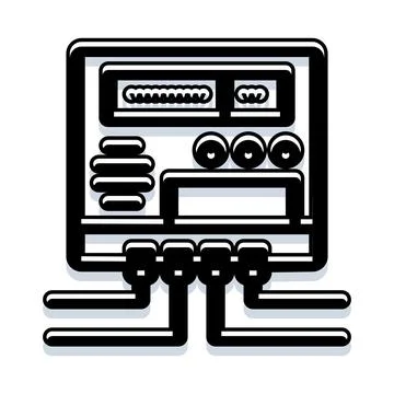 Electrical meter box managing power supply control Stock Illustration