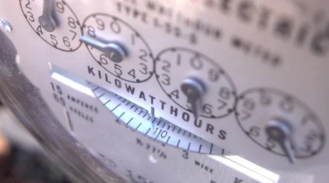 Electrical meter dial spinning as electricity is used 4k Stock Footage