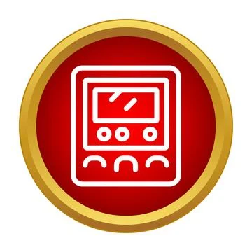 Electrical meter displaying measurement data icon concept Stock Illustration