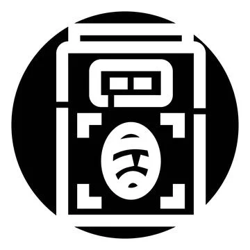 Electrical meter measuring voltage glyph icon illustration Illustration