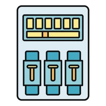 Electrical meter panel showing power level and switches Illustrazione stock