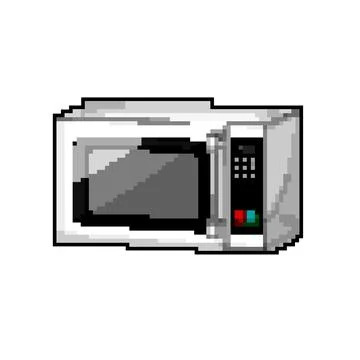 Electrical microwave oven game pixel art vector illustration Illustrazione stock