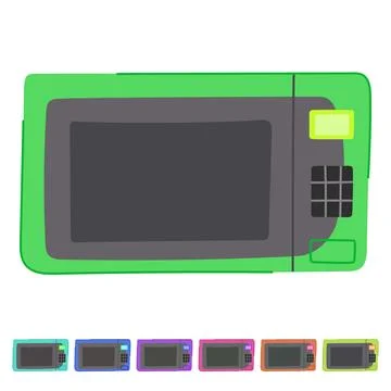 Electrical microwave oven vector cartoon graphic Stock Illustration