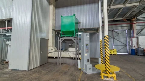 Electrical mill machinery and elevator for the production of seeds timelapse Stock Footage 84395654