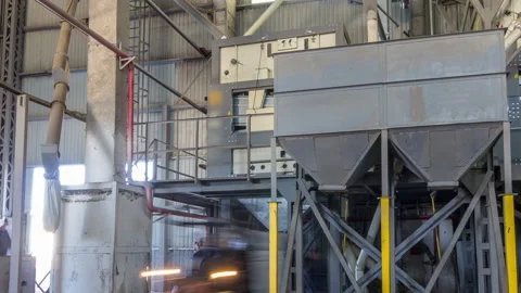 Electrical mill machinery and elevator for the production of seeds timelapse Stock Footage 188838787