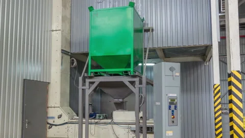 Electrical mill machinery and elevator for the production of seeds timelapse Stock Footage 188839842