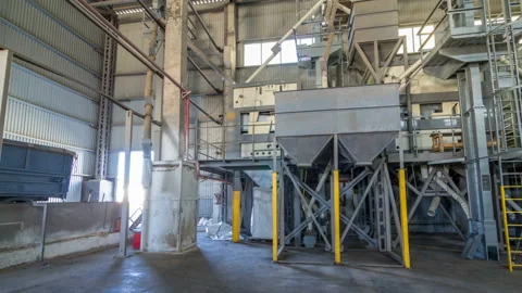 Electrical mill machinery and elevator for the production of seeds timelapse Stock Footage 232110671