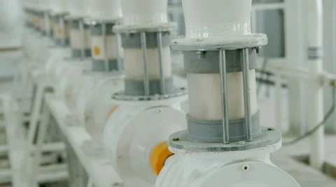 Electrical mill machinery for the production of wheat flour. Grain equipment Stock Footage