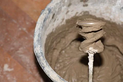 Electrical mixer during the work Stock Photos