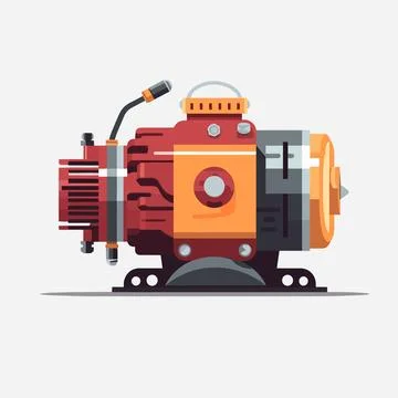 Electrical motor vector isolated on white Ilustración de archivo