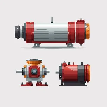 Electrical motor vector isolated on white Ilustración de archivo