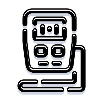 Electrical multimeter measuring device outline illustration icon Stock Illustration