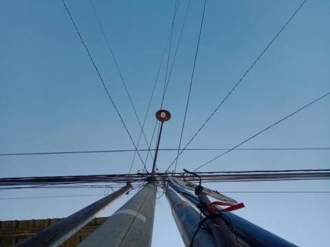 Electrical network pole Stock Photos