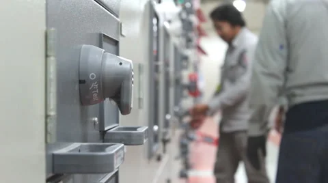 Electrical Operator in substation Stock Footage 28501313