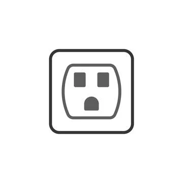 An electrical outlet concept symbolizes power connectivity in a minimalist .. 库存插图