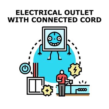Electrical outlet connecting power to a device Stock Illustration