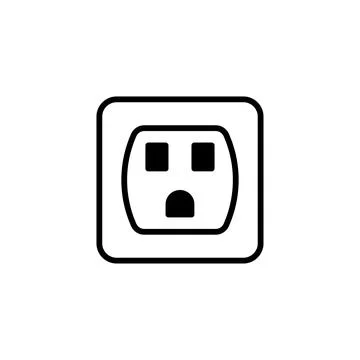Electrical outlet diagram representing power connection symbol in modern do.. Illustrazione stock