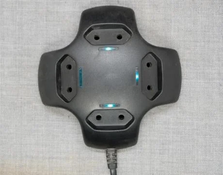 Electrical outlet with green backlight Stock Photos