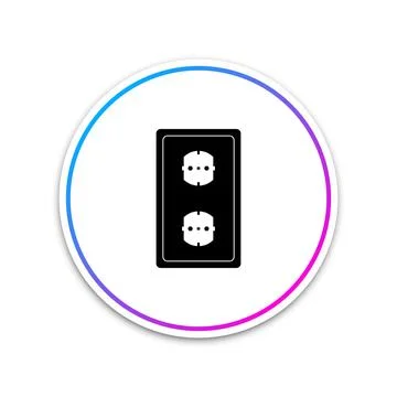 Electrical outlet icon isolated on white background. Power socket. Rosette 스톡 일러스트