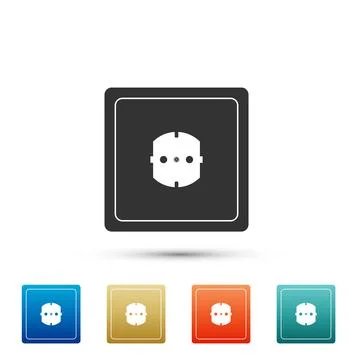Electrical outlet icon isolated on white background. Power socket. Rosette .. Stock Illustration