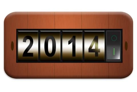 Electrical outlet new year 2014 Stock Illustration