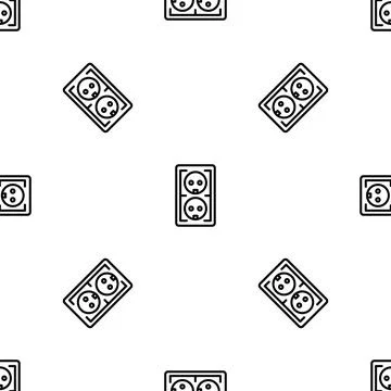 Electrical outlet pattern seamless vector Stock Illustration