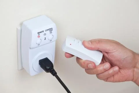 Electrical outlet remote control Stock Photos