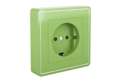 Electrical outlet, socket. 3D rendering Stock Illustration