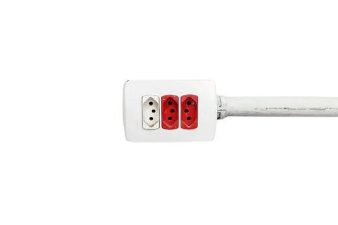 Electrical outlet with three plugs Stock Photos