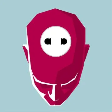 The electrical outlet is on the top of the head. Stock Illustration