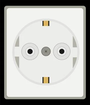 Electrical outlet vector illustration isolated on white background. Ilustração Stock