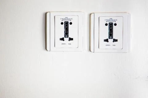 Electrical outlet on a  white background Stock Photos