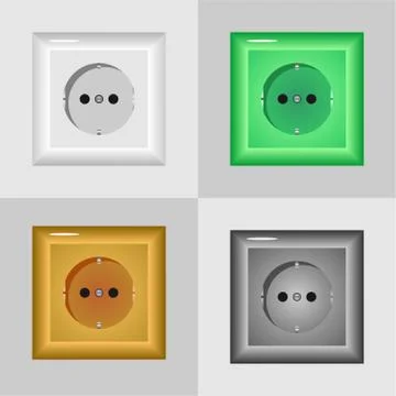 Electrical outlets on the wall Stock Illustration