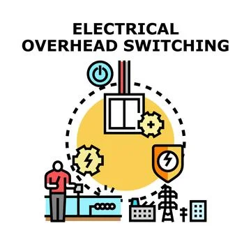 Electrical overhead switching system generating power Stockillustratie