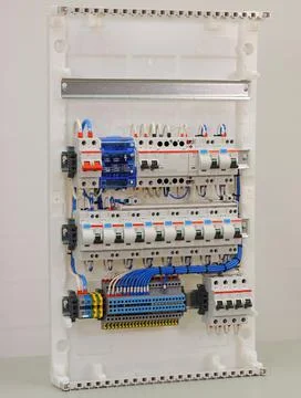 Electrical panel for apartments. Stock Photos