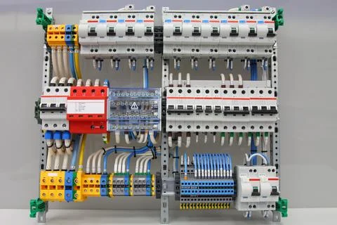 Electrical panel for apartments. Stock Photos
