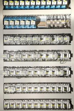 Electrical panel with automation Stock Photos