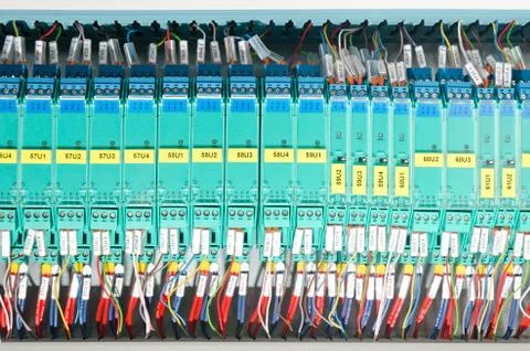 Electrical panel with automation Stock Photos