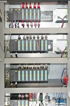 Electrical panel with automation Stock Photos