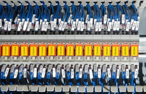 Electrical panel with automation Stock Photos