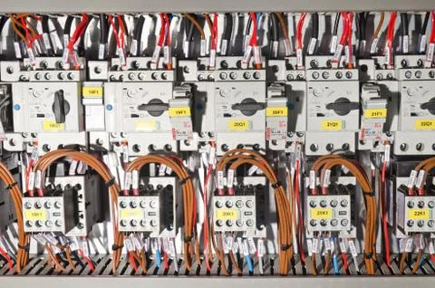 Electrical panel with automation Stock Photos