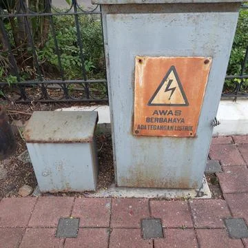 Electrical panel box with high voltage Stock Photos