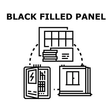 Electrical panel connecting solar energy and bills icon Stock Illustration